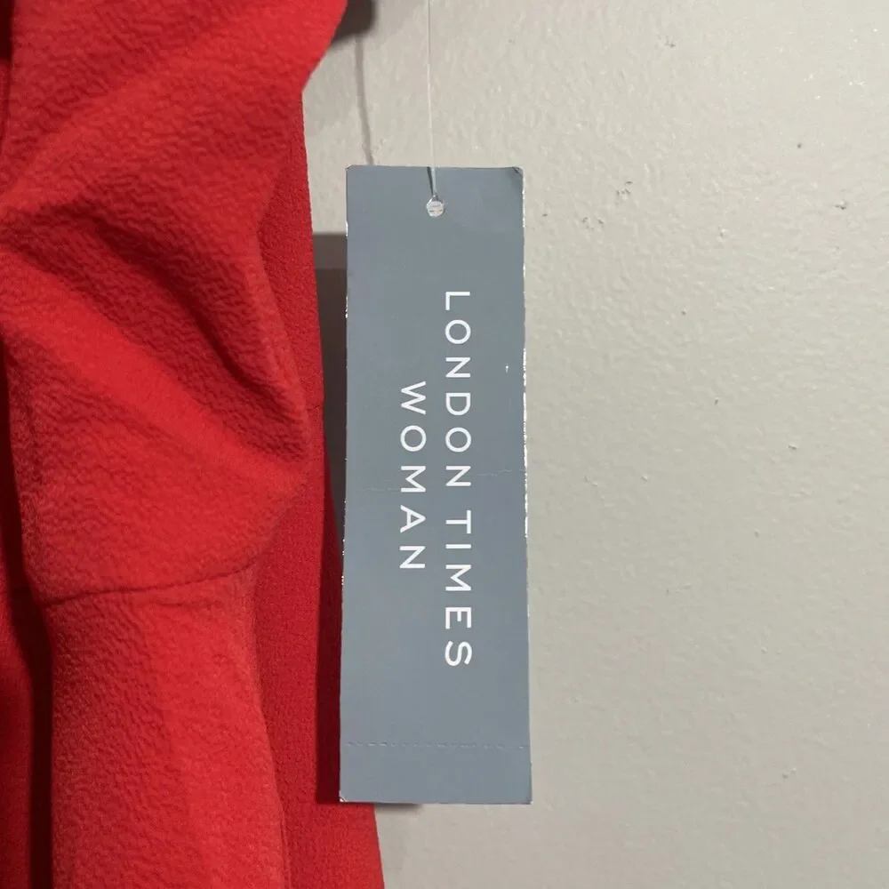 London Times Women’s 22W Cherry Red Dress NWT Plus Size Cocktail Party Dress